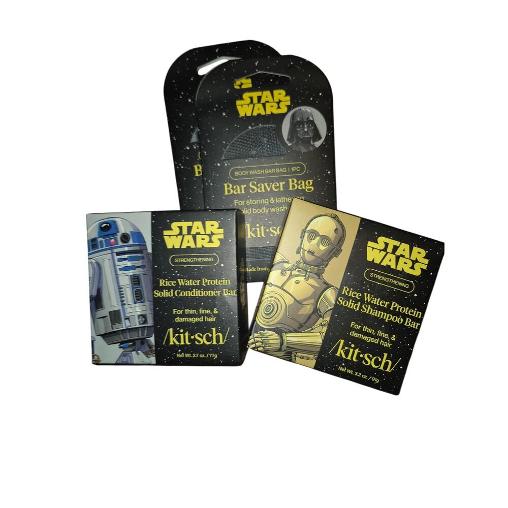 Kitsch Star Wars Solid Shampoo & Conditioner Bars - Black, Gold, Blue